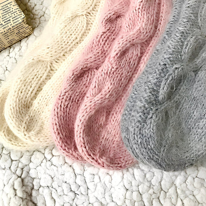 Dorothy - Teplé pletené vlněné ponožky pro ženy