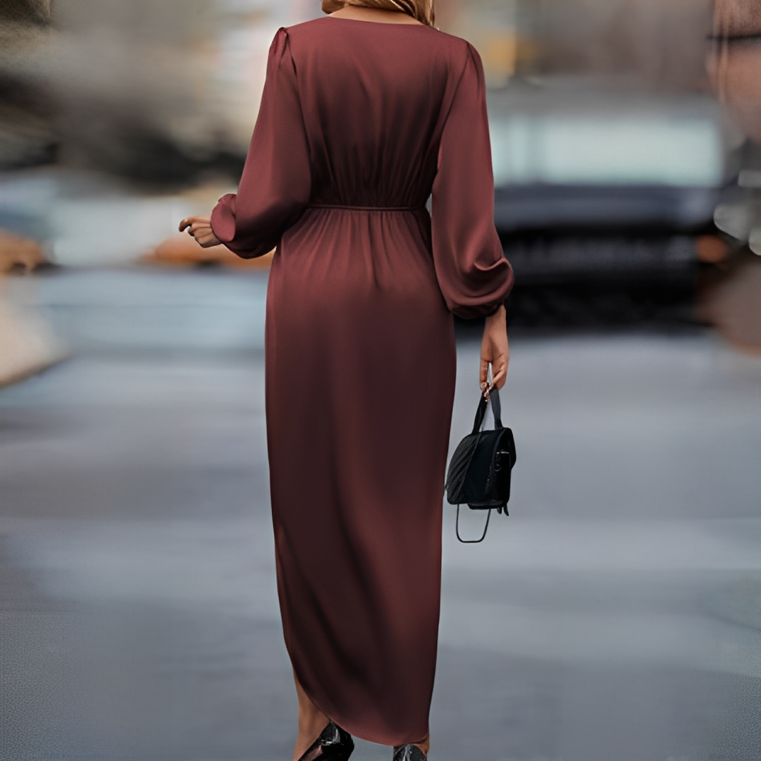 Camélian - Elegantní šaty s dlouhými rukávy pro ženy