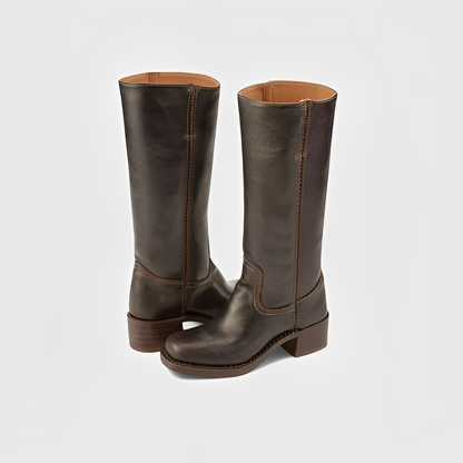 Lauryne - Kožené boty na vysokém podpatku pro ženy