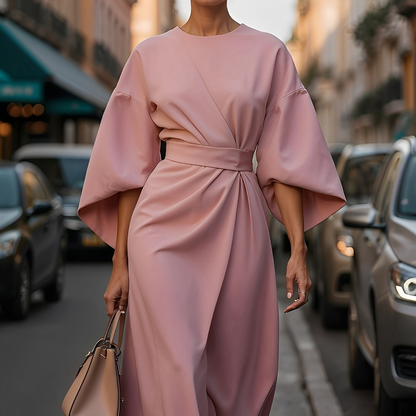 Lauriane - Elegantní šaty s lucernovými rukávy pro ženy