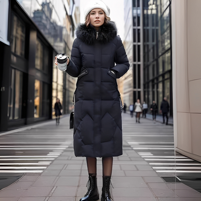 Marcellette - Zimní prošívaný kabát s kapucí pro ženy