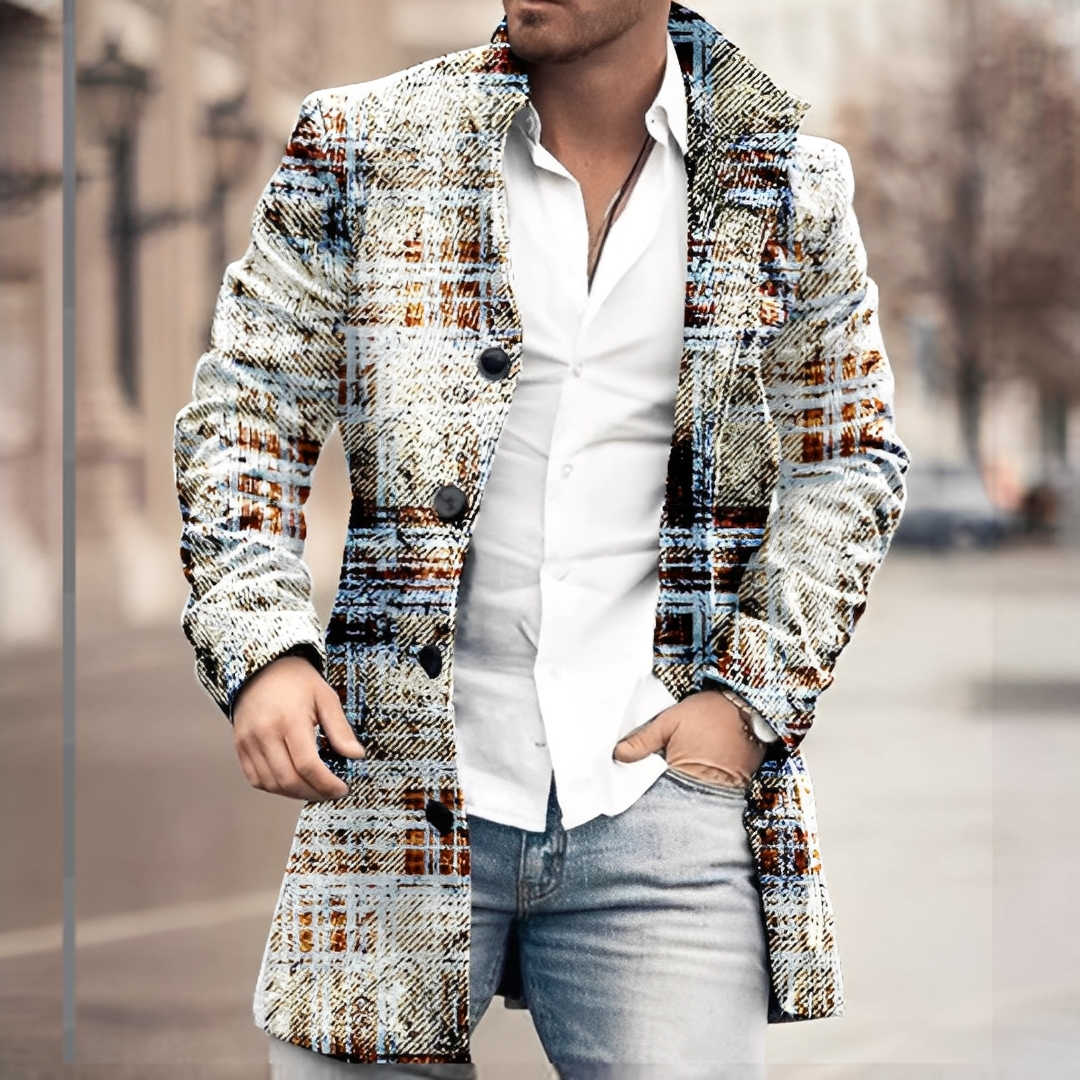 Louison - Dlouhý elegantní knoflíkový kabát pro muže
