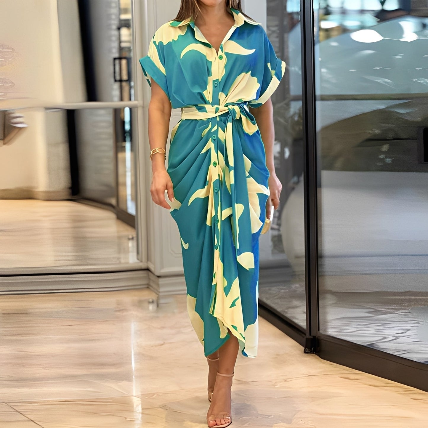 Charlène - Elegantní knoflíkové šaty pro ženy