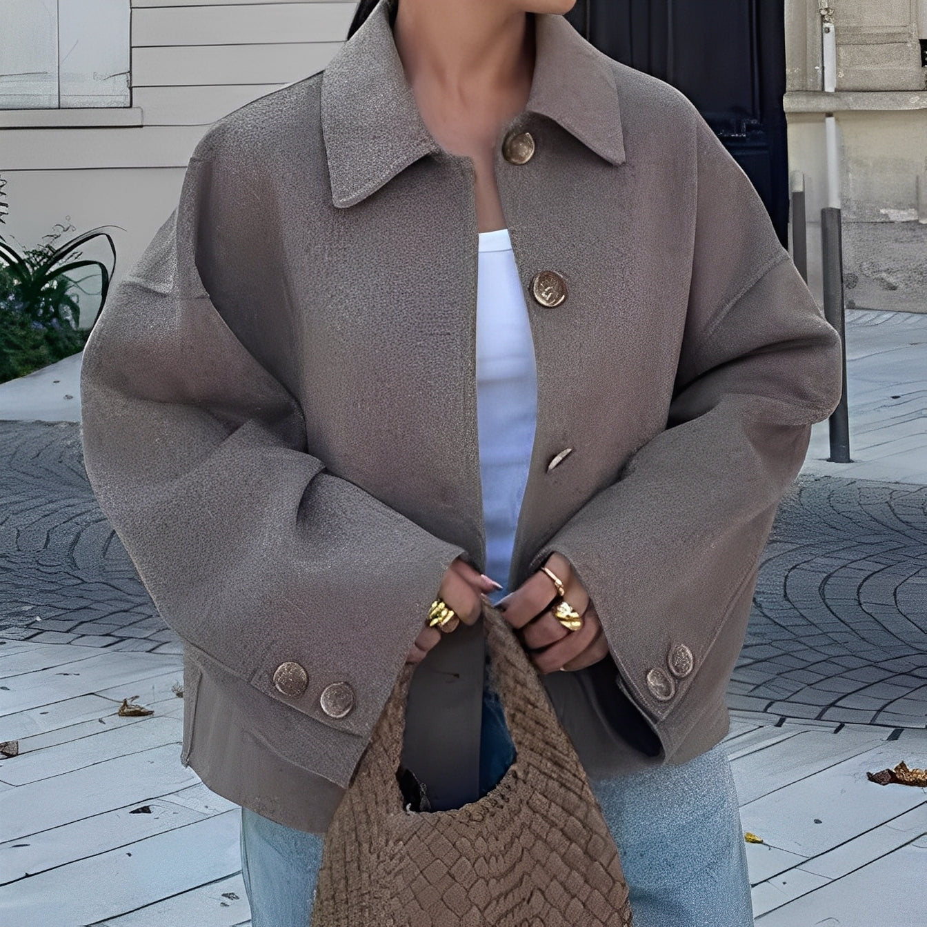 Patricia - Moderní dámská bunda s volným límcem