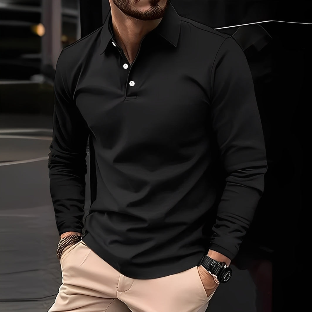 Stephen - Pánské polo s dlouhým rukávem pro volný čas