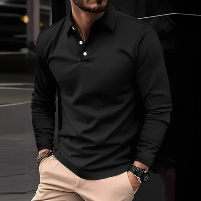 Stephen - Pánské polo s dlouhým rukávem pro volný čas