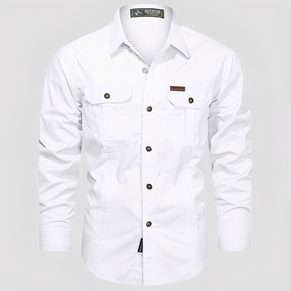 Ranulph - Pánská neformální košile s dlouhým rukávem a kapsami