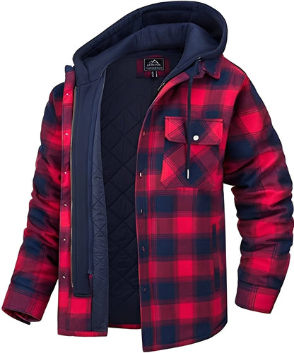 Rodger - Stylová károvaná pánská mikina s kapucí