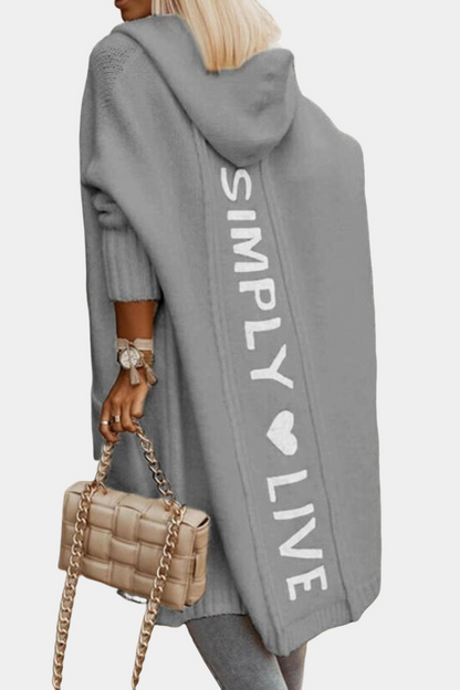 Melyssa - Pohodlná, volná, dlouhá pletená dámská bunda