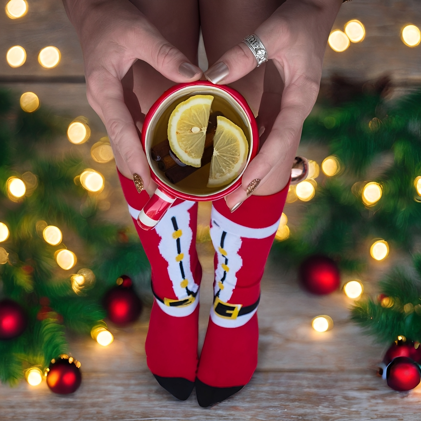 Rowena - Unisex vánoční módní ponožky