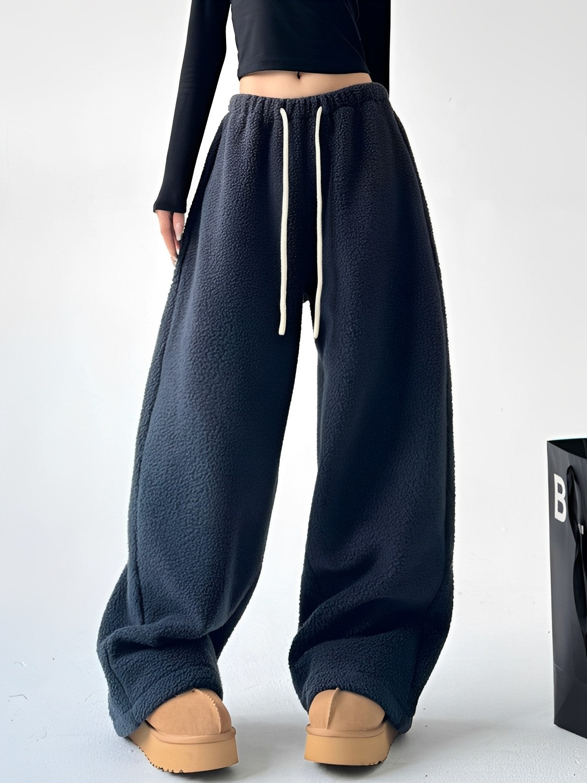 Connie - Dámské široké fleece kalhoty pro relaxaci