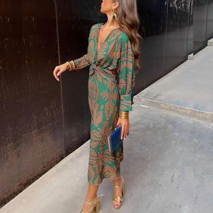 Louna - Elegantní šaty s V výstřihem pro ženy