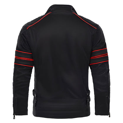 Jerold - Pánská moderní kožená motorkářská bunda