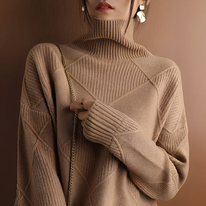 Mariette - Svetr s rolákem oversize zimní pro ženy