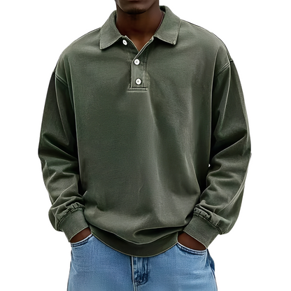 Chris - Tradiční pevné pánské tričko s dlouhým rukávem