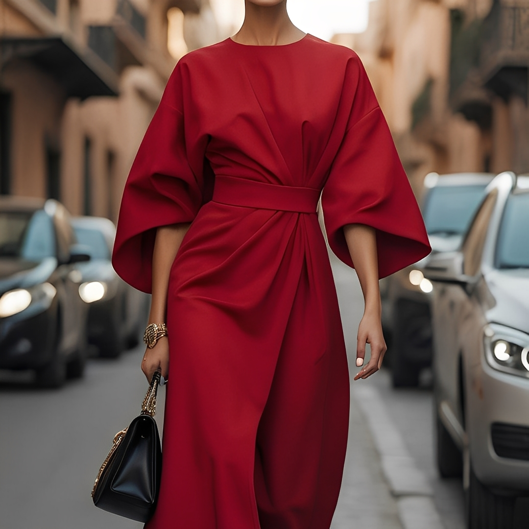 Lauriane - Elegantní šaty s lucernovými rukávy pro ženy