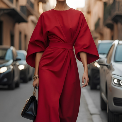 Lauriane - Elegantní šaty s lucernovými rukávy pro ženy