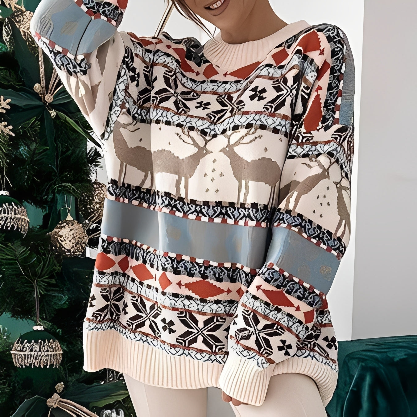 Rosemary - Stylový, teplý vánoční svetr pro ženy