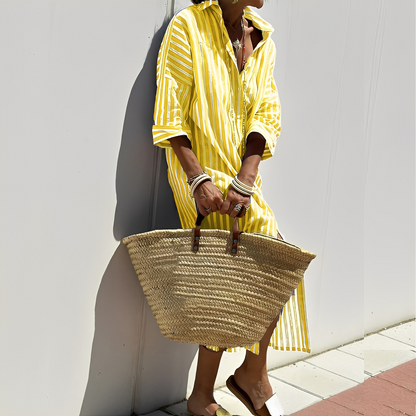 Paulette - Klasické pruhované košilové šaty pro ženy