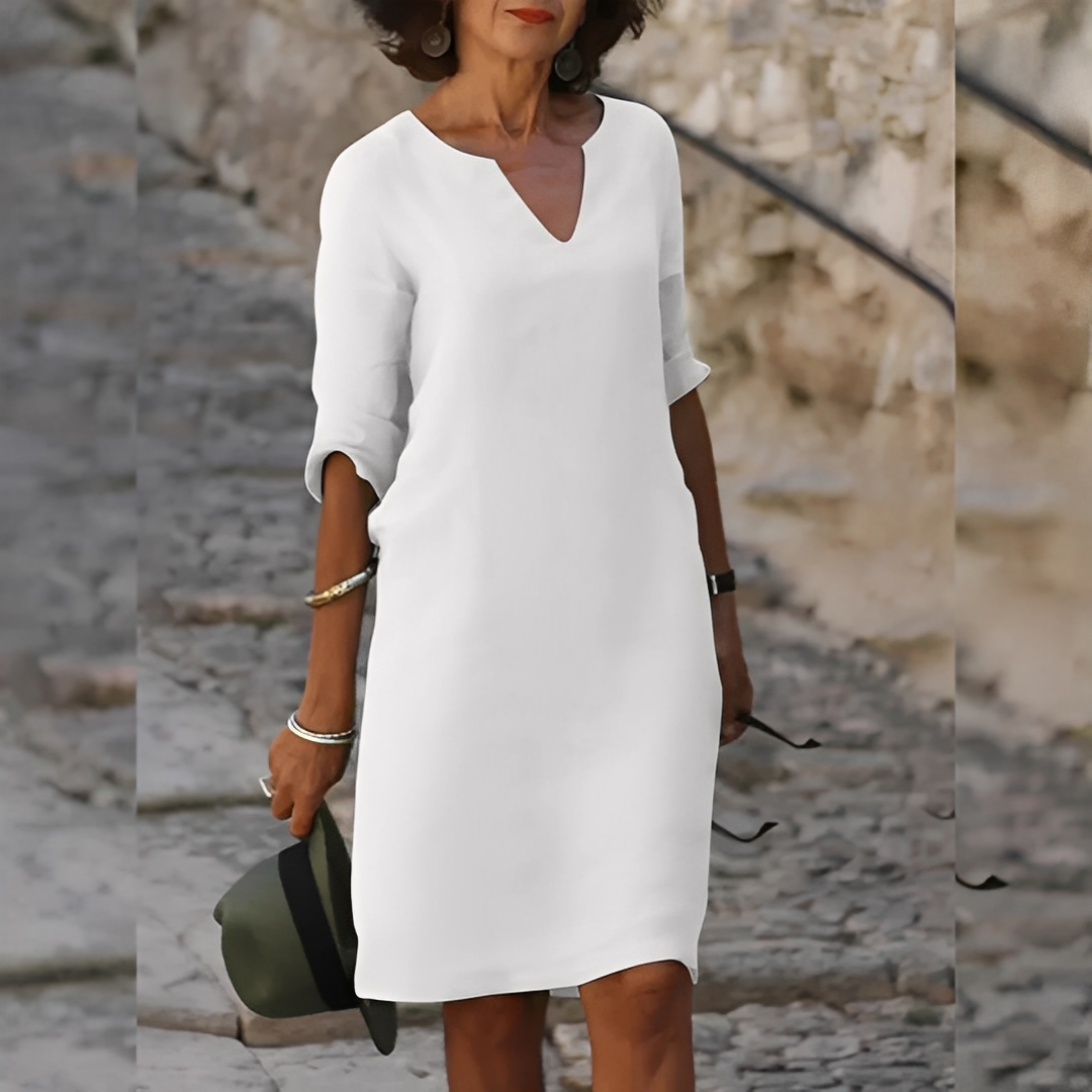 Guilaine - Elegantní šaty s V výstřihem pro ženy