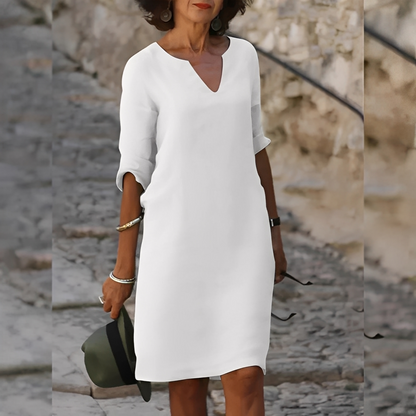 Guilaine - Elegantní šaty s V výstřihem pro ženy