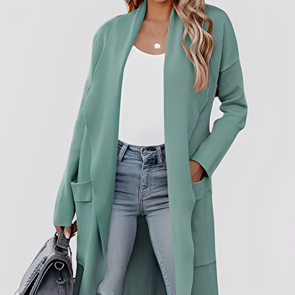 Chantal - Pohodlný dlouhý dámský tweedový svetr