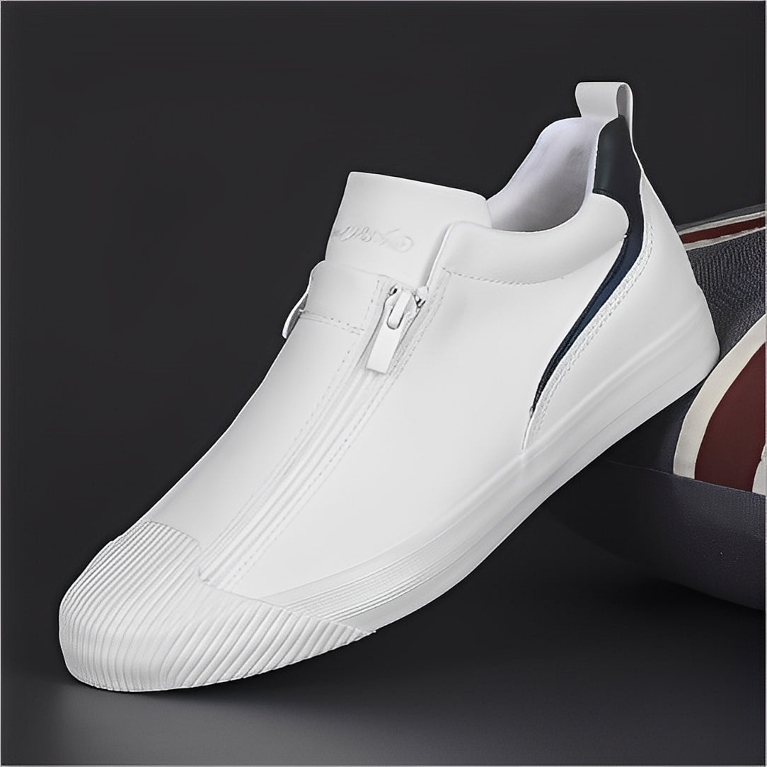 Marcus - Kožené boty s dvojitým zipem pro muže