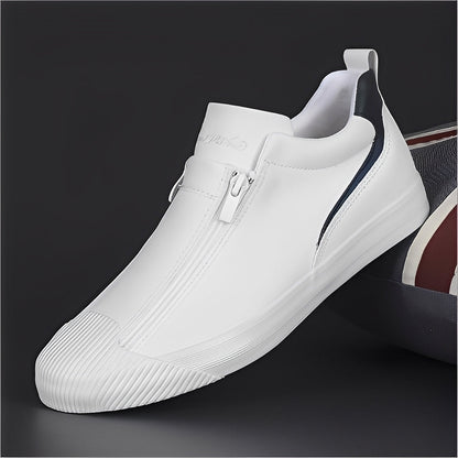 Marcus - Kožené boty s dvojitým zipem pro muže