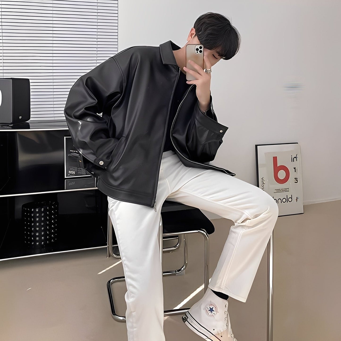 Lohan - Oversize kožená bunda pro muže