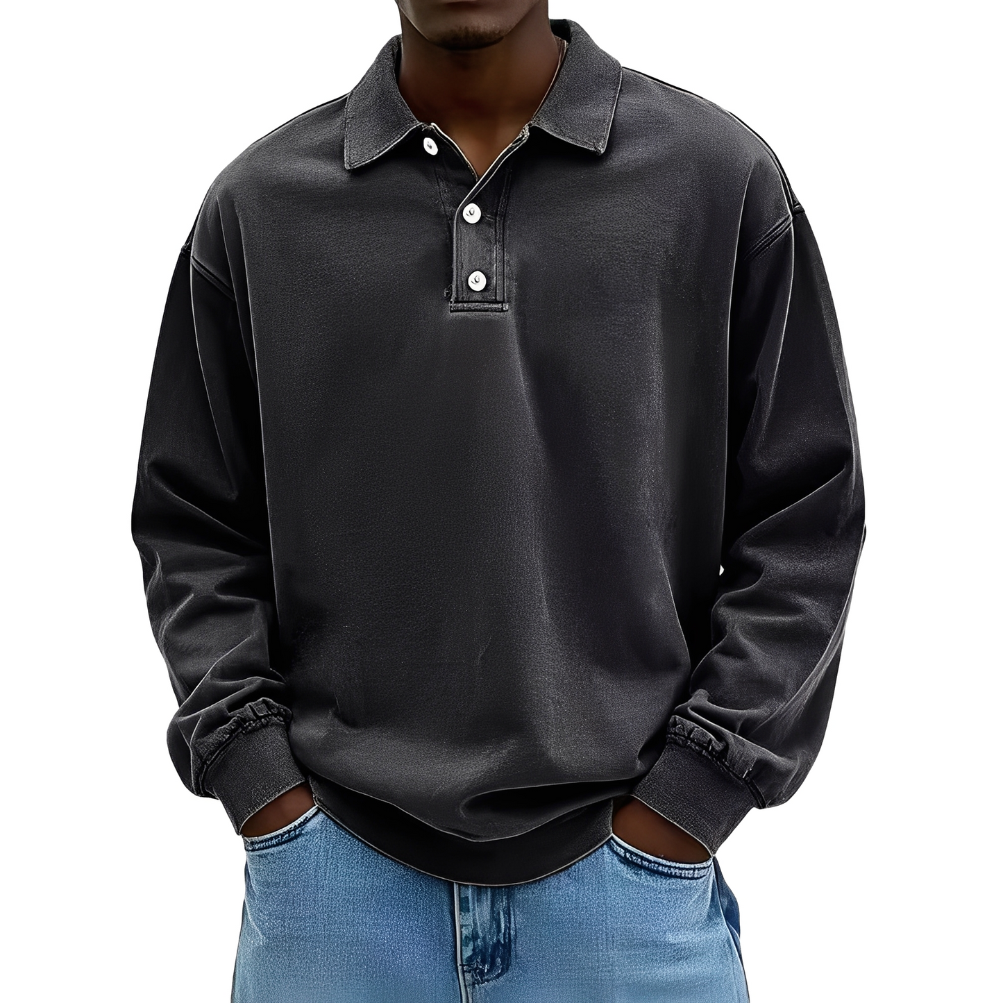 Chris - Tradiční pevné pánské tričko s dlouhým rukávem