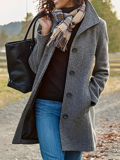 Jaclyn - Moderní, univerzální kabát z tvídu pro ženy