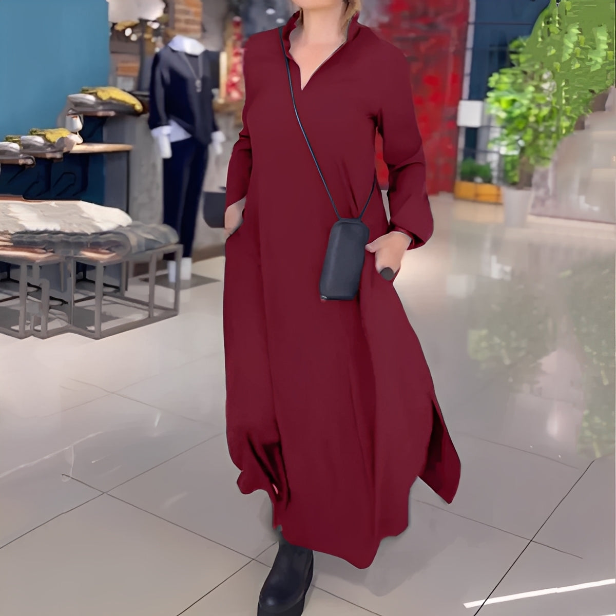 Hélène - Volné šaty s bočním rozparkem pro ženy