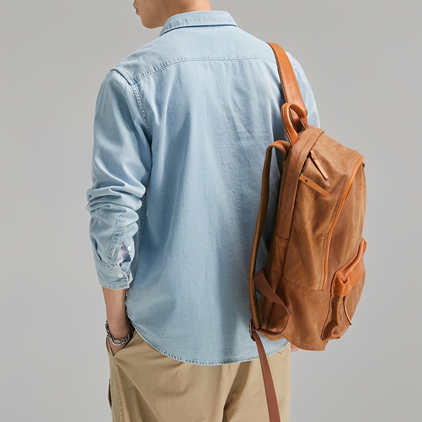 Dale - Pánská pohodová džínová košile s kapsou