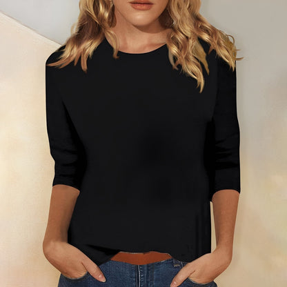 Louisa - Pohodlné, jednoduché dámské tričko s dlouhým rukávem