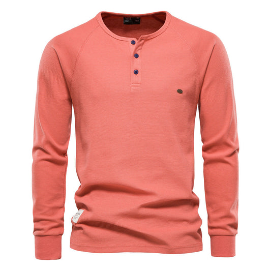 Jacob - Casual men's shirt with long sleeves and waffle pattern