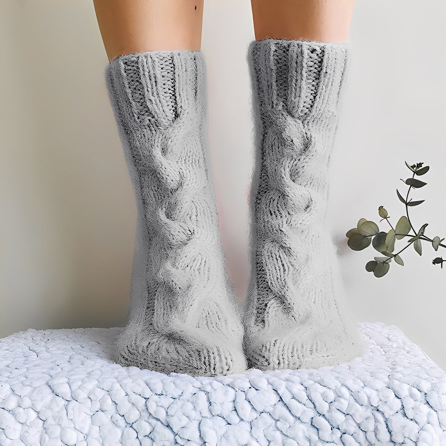 Dorothy - Teplé pletené vlněné ponožky pro ženy