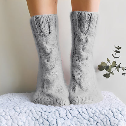 Dorothy - Teplé pletené vlněné ponožky pro ženy
