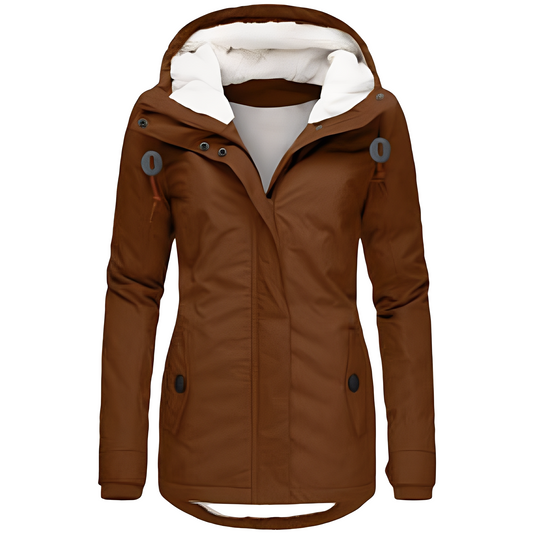 Valary - Voděodolná sametová dámská bunda s kapucí