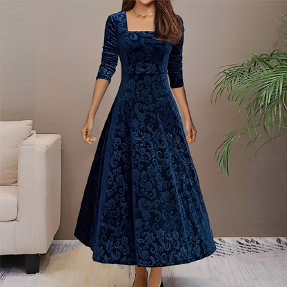 Malvina - Elegantní šaty s hranatým výstřihem pro ženy