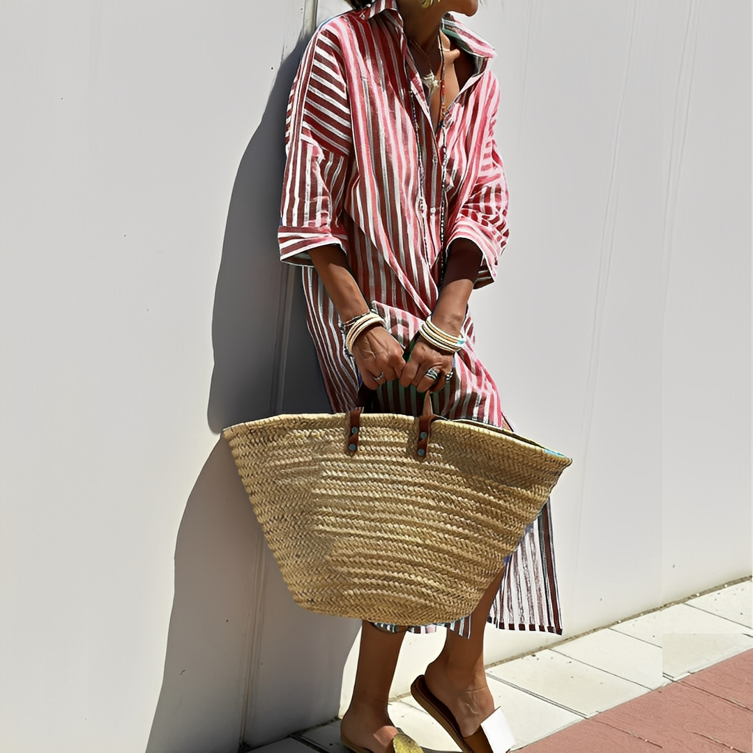 Paulette - Klasické pruhované košilové šaty pro ženy