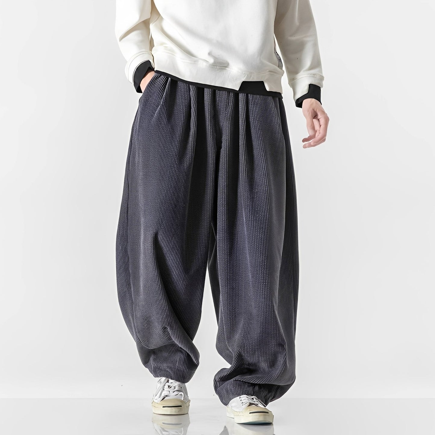 Frank - Stylové manšestrové tepláky pro muže s volným střihem