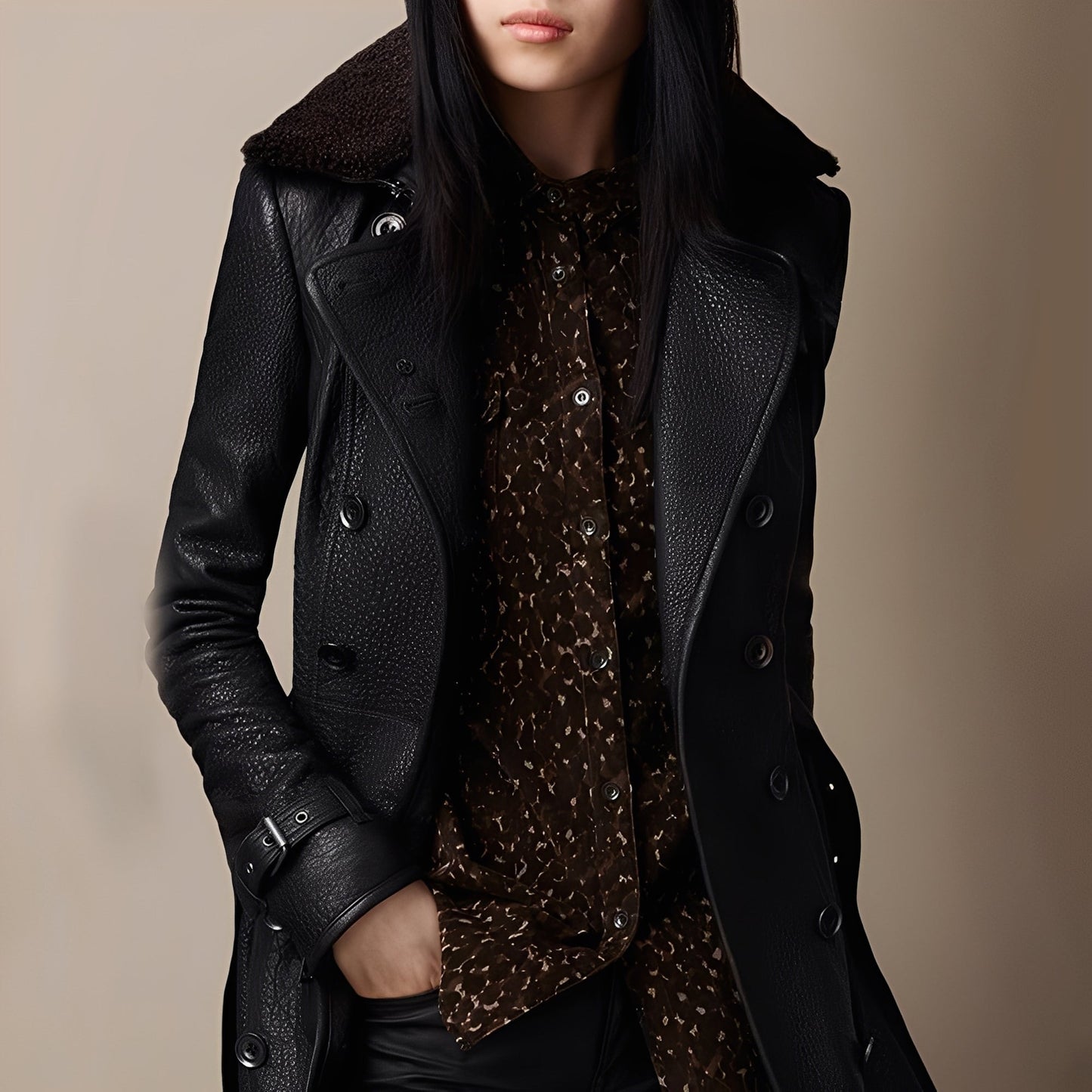 Rachael - Dámský stylový kožený kabát