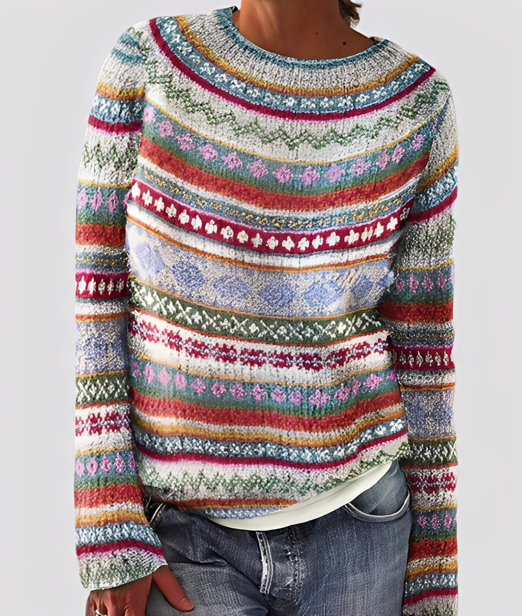 Christal - Moderní, volně padnoucí vlněný svetr pro ženy