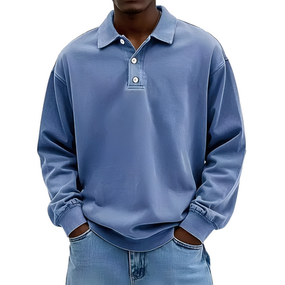 Chris - Tradiční pevné pánské tričko s dlouhým rukávem