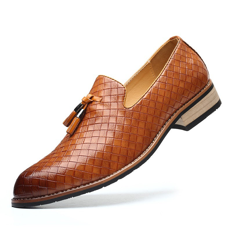 Bernard - Pánské stylové kožené slip-on boty s ostrou špičkou