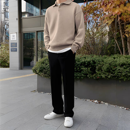 Bernard - pánské pletené polo tričko s dlouhým rukávem