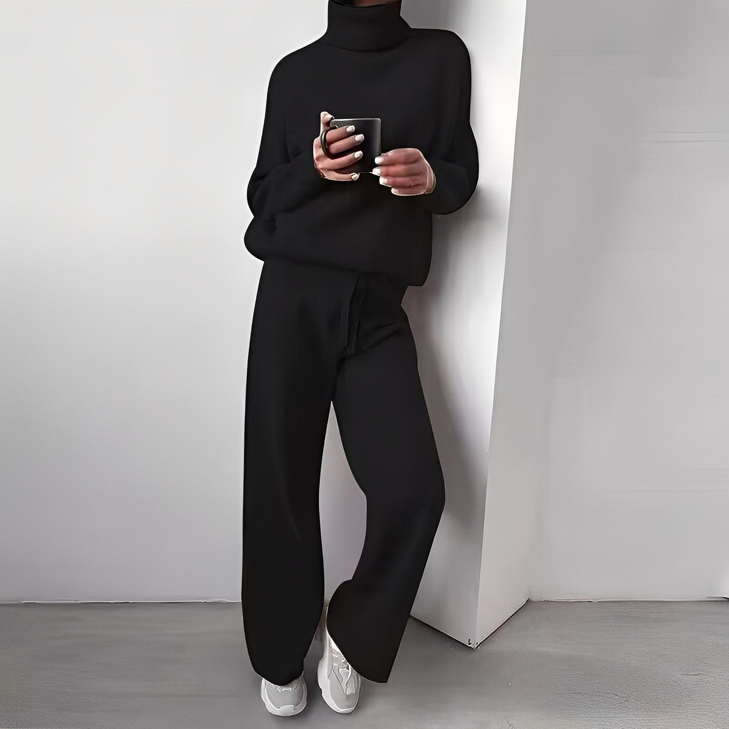 Kimberlee - Jednoduchý set s vysokým límcem pro ženy