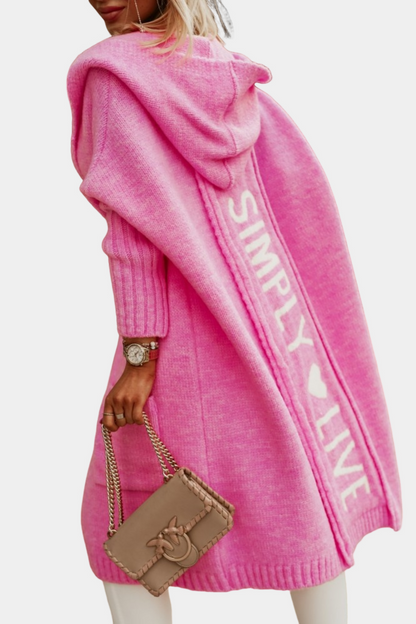 Melyssa - Pohodlná, volná, dlouhá pletená dámská bunda