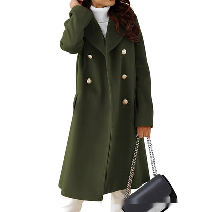 Amanda - Dámský elegantní kabát s dvouřadým zapínáním