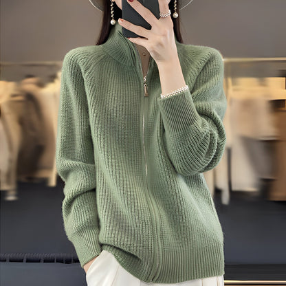 Margaret - Svetr z vlny se zipem pro ženy